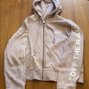 vans off the wall lavender zip up sweatshirt